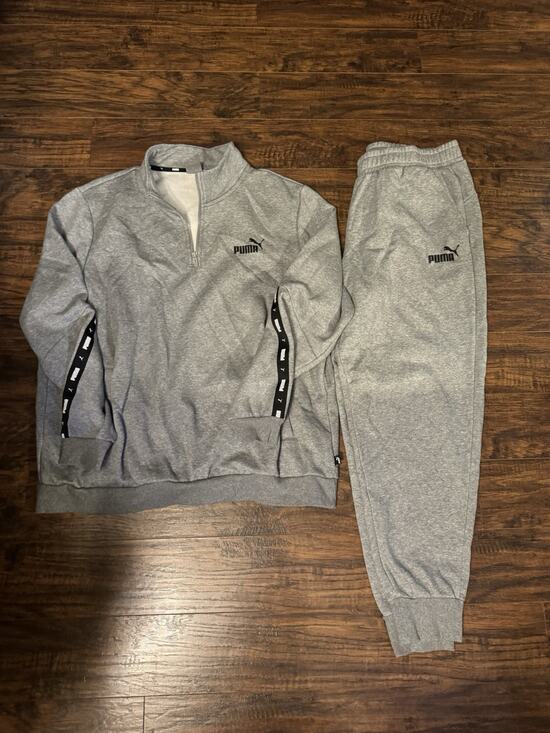 Puma Other - PUMA Men’s Gray Tracksuit Set 1/4 Zip Pullover Jogger Sweatpants Logo Sz:XXL